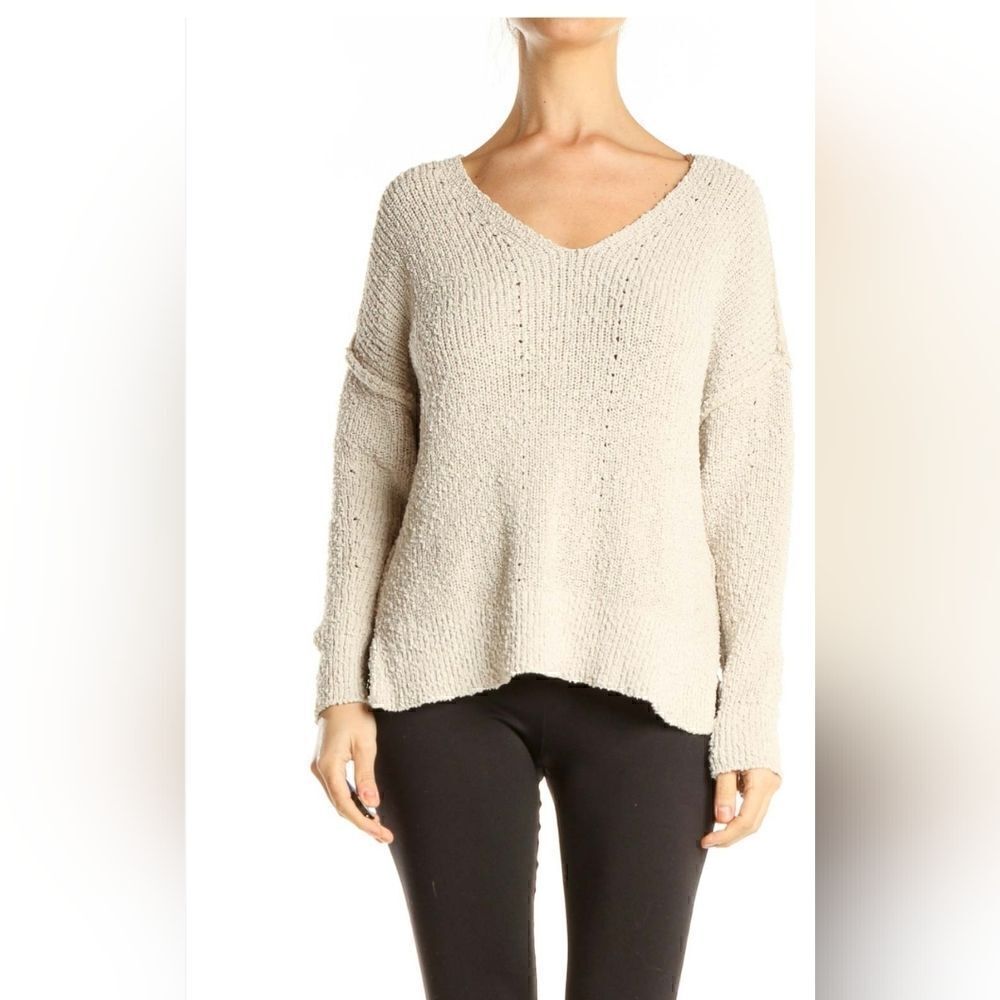 Rachel Zoe popcorn type oversized neutral oatmeal sweater